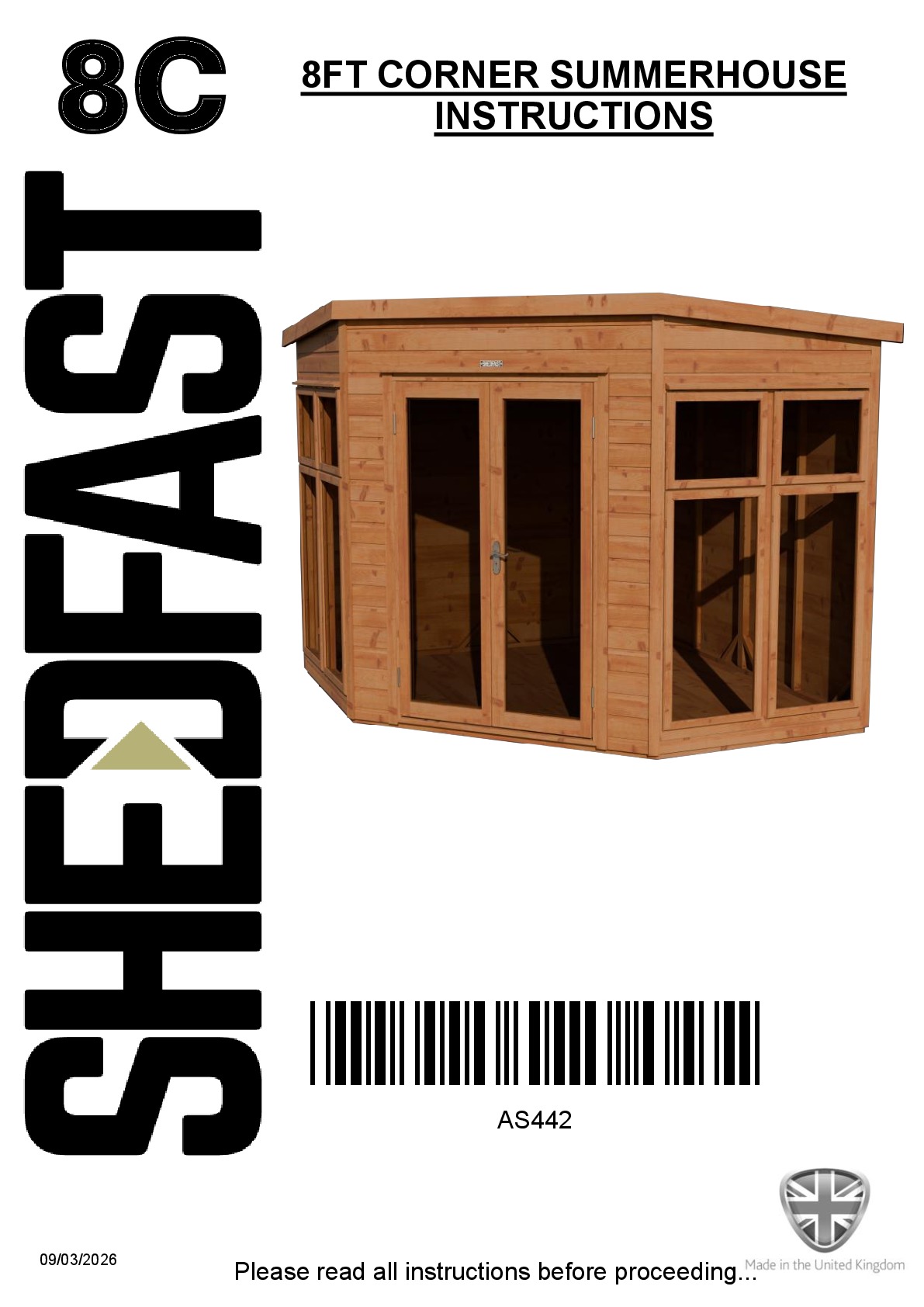Instructions file 8x8 Corner Summerhouse Instructions