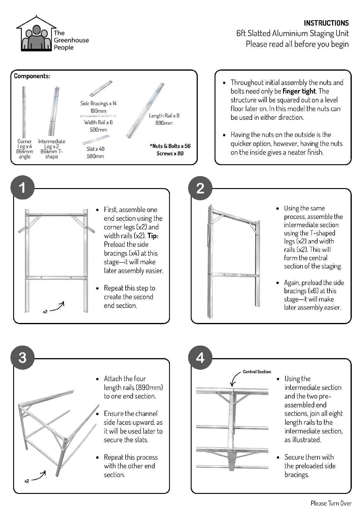 Instructions file 6' Slatted Aluminium Staging Instructions