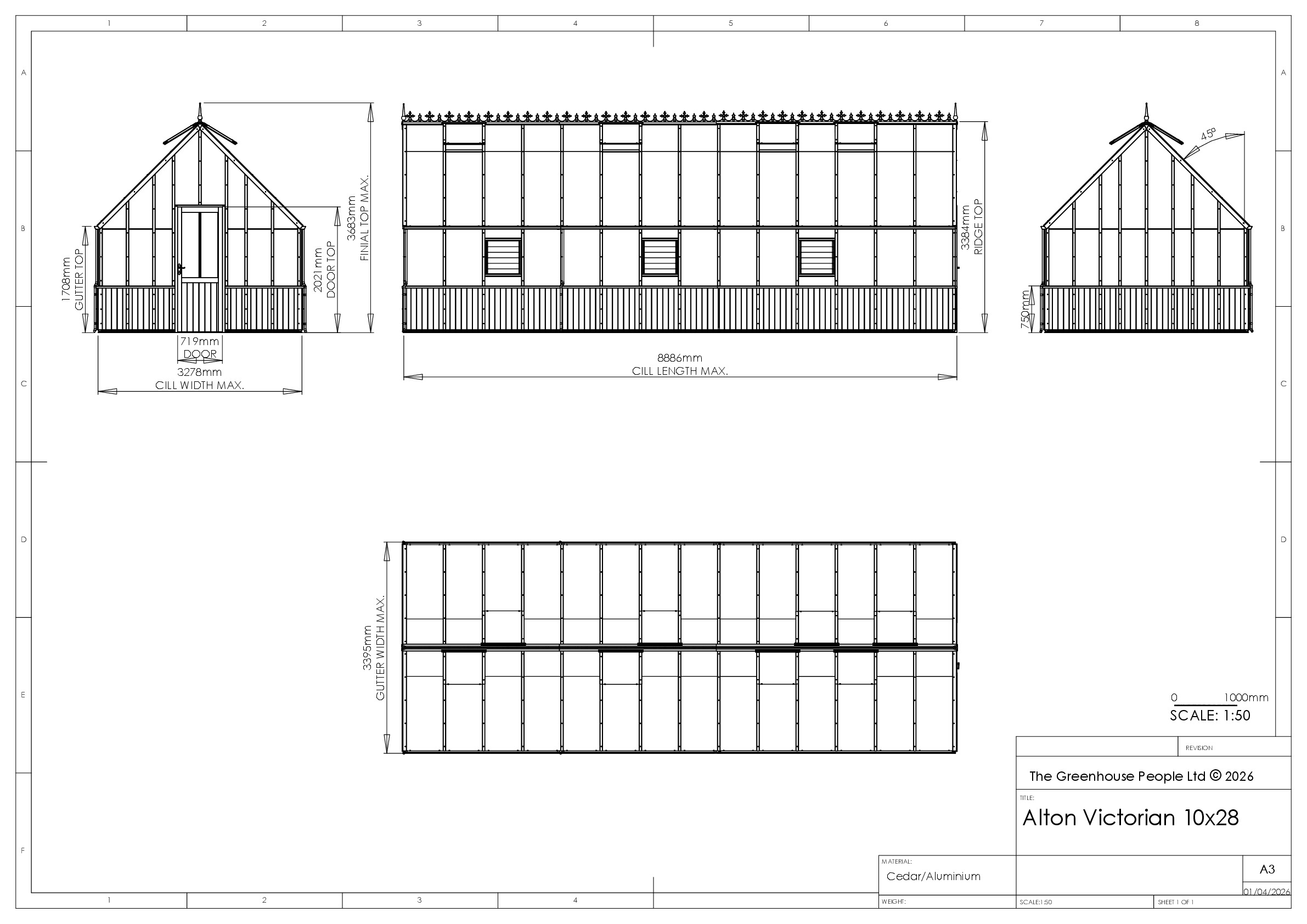 Instructions file 10 X 28 Alton Victorian Westminster Dimensions