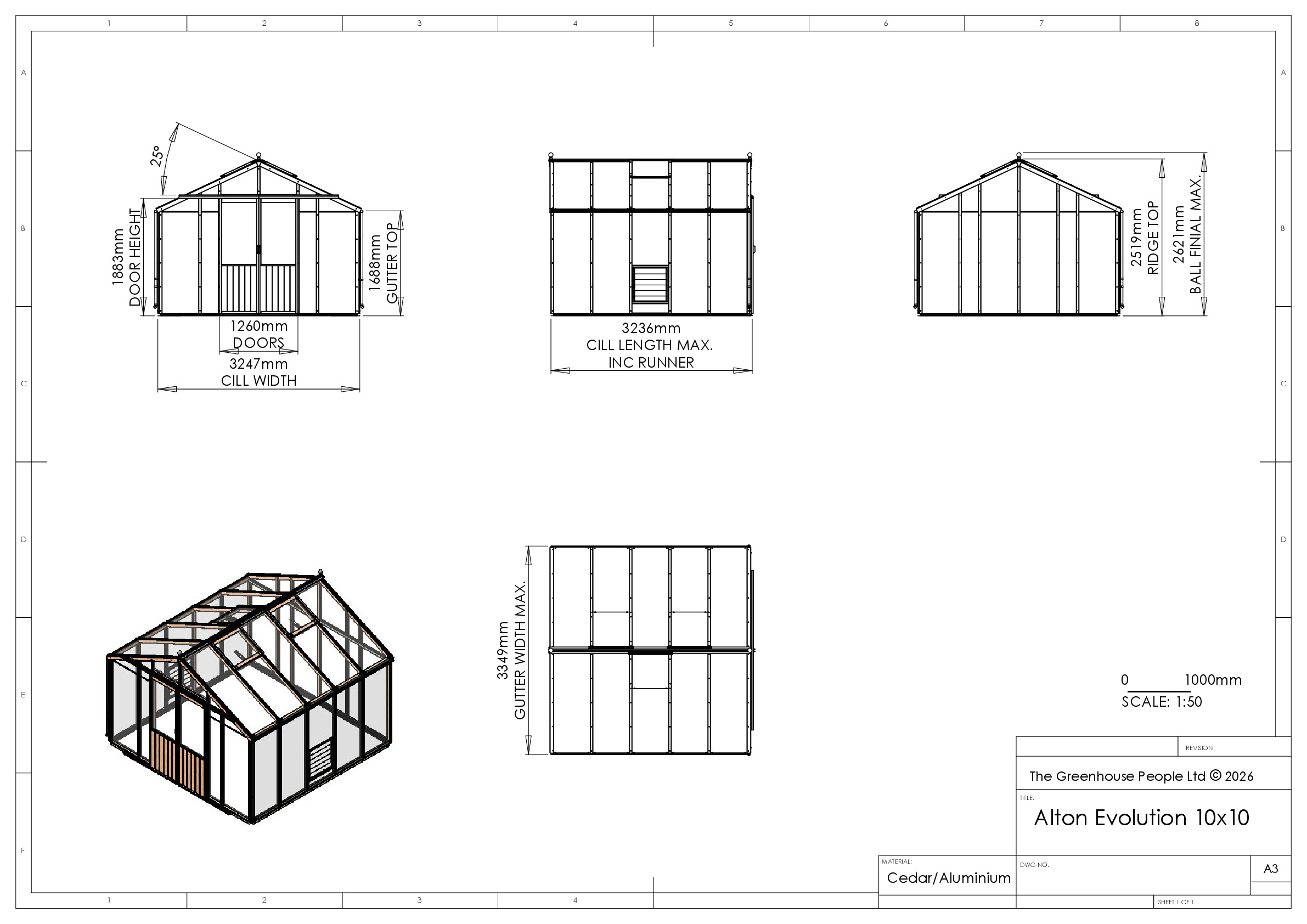 Instructions file 10 x 10 Alton Evo Dimensions