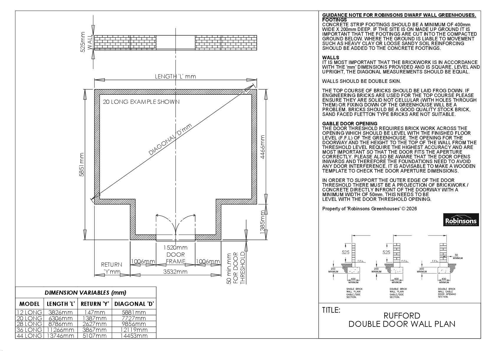 Instructions file Rufford standard wall plan (no extra gable end door etc..) 