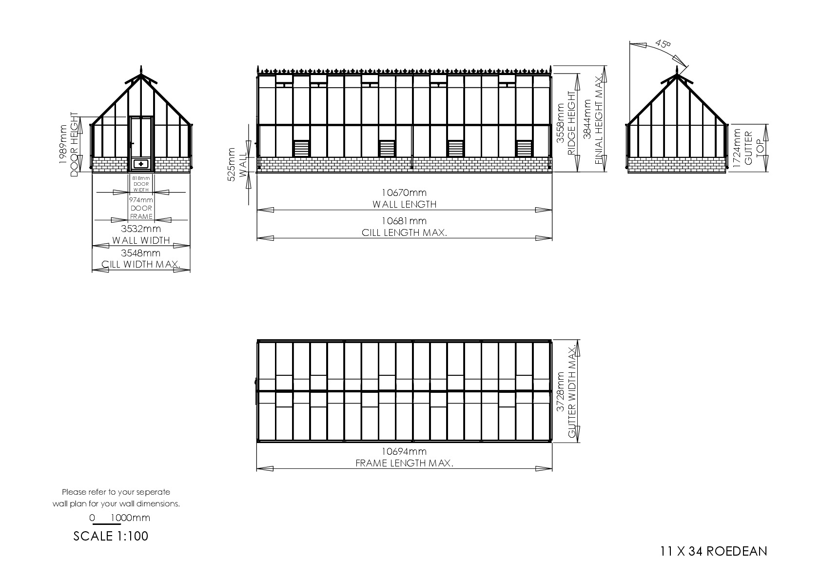Instructions file 11 x 34 Roedean Dimensions