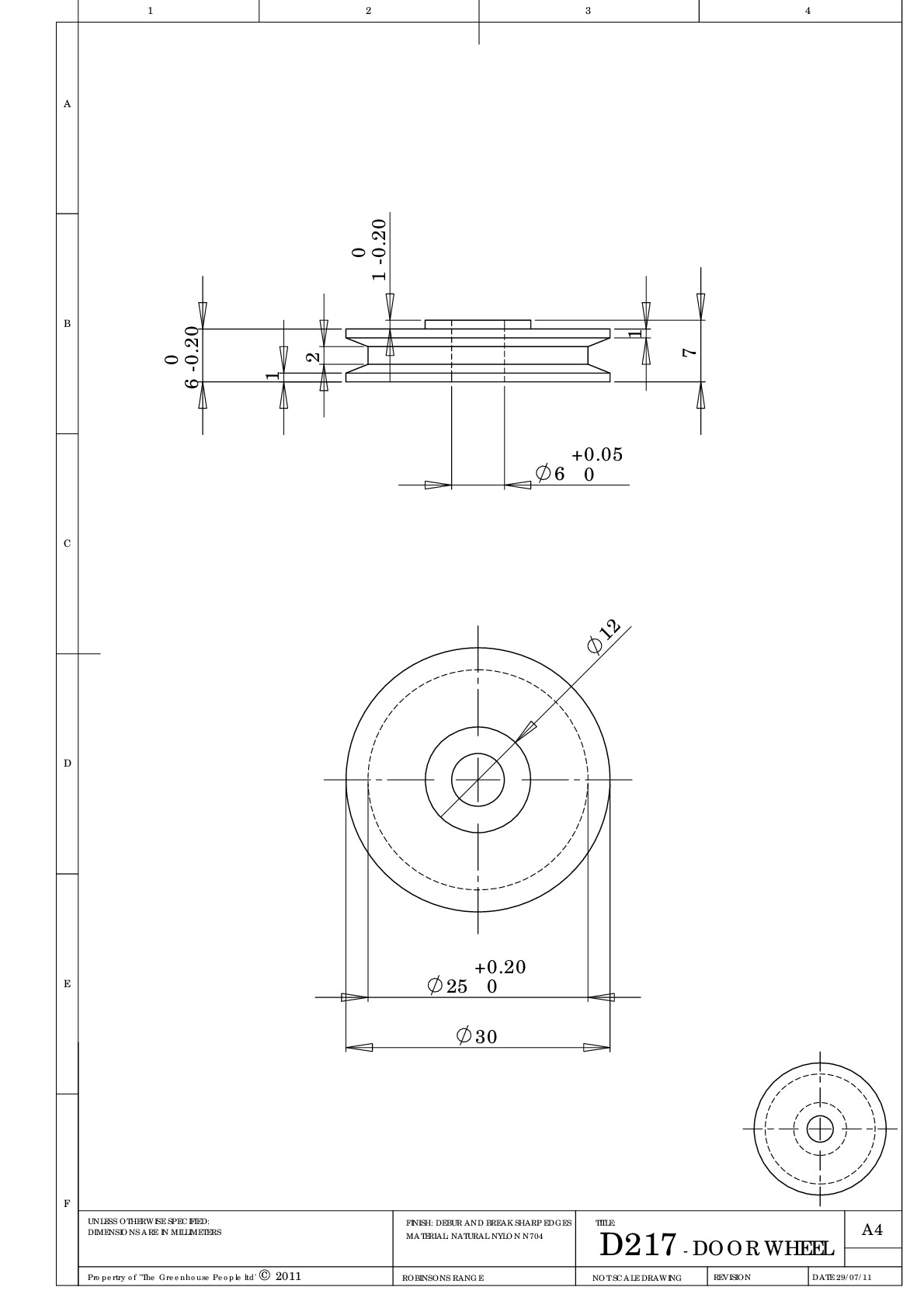 Instructions file D217 robinsons door wheel