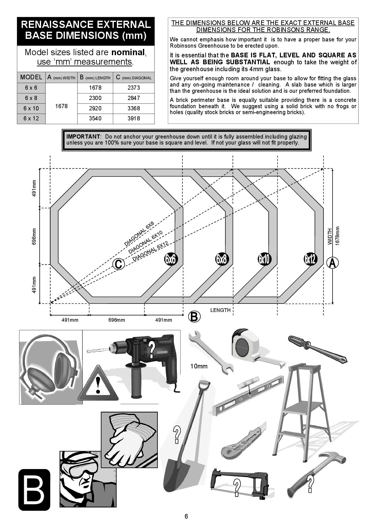 Instructions file Renaissance Base Dimensions