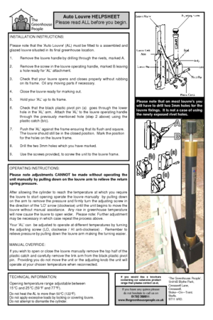 Instructions file Thermoforce Autolouvre Help Sheet