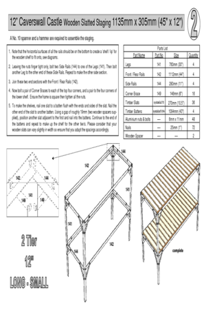 Instructions file long small 12" 2 tier caverswall staging
