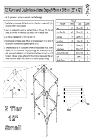 Instructions file small 12" 2 tier caverswall staging
