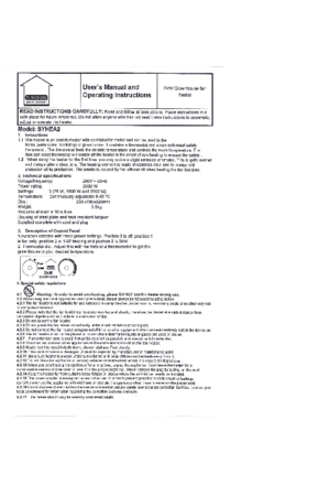 Instructions file Simplicity 2Kw Heater