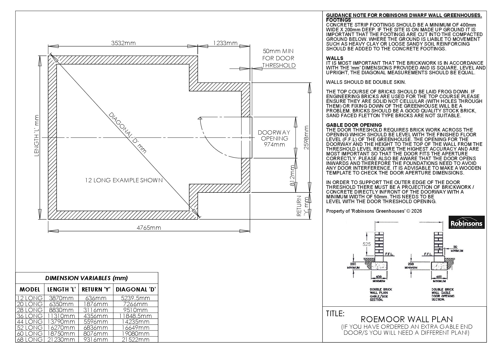 Instructions file Roemoor Brickwork Plan