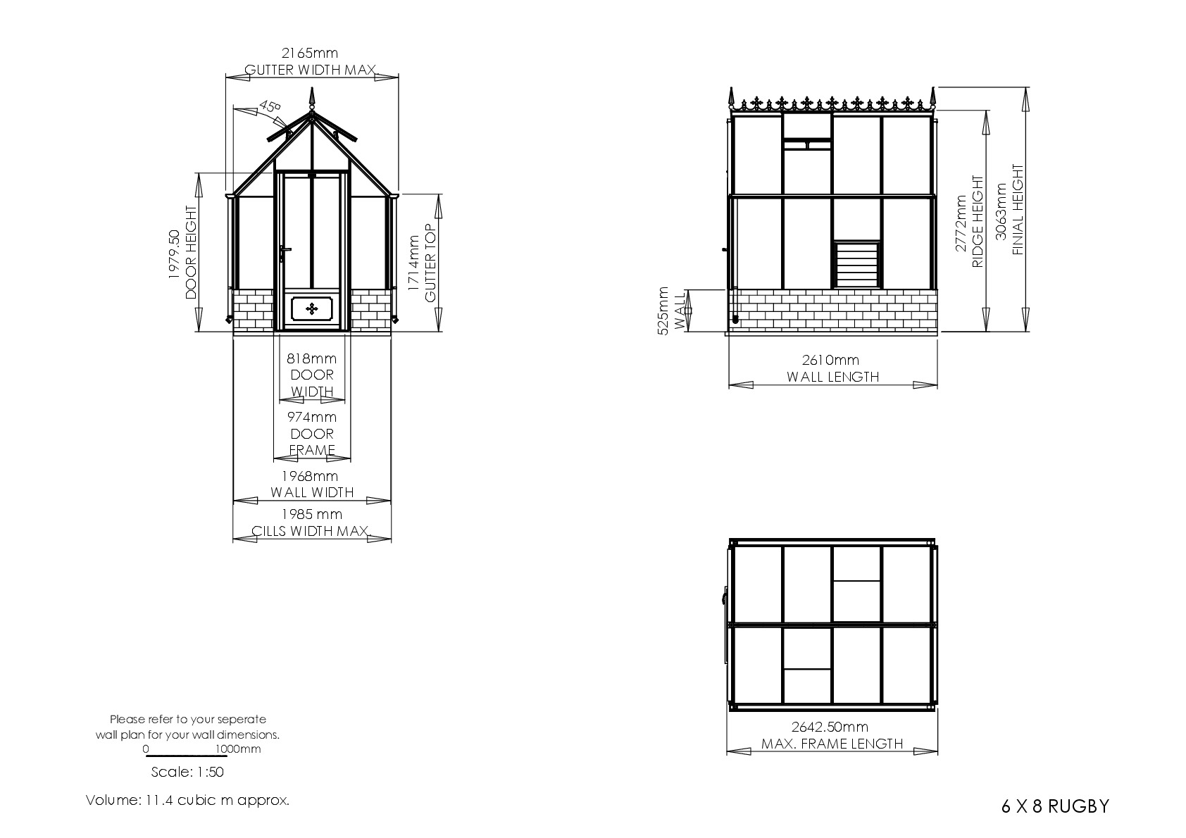Instructions file 6 x 8 Rugby Dimensions