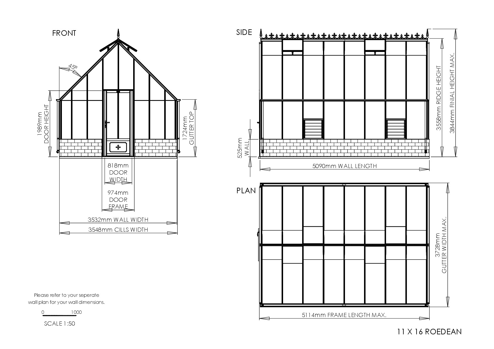 Instructions file 11 x 16 Roedean Dimensions