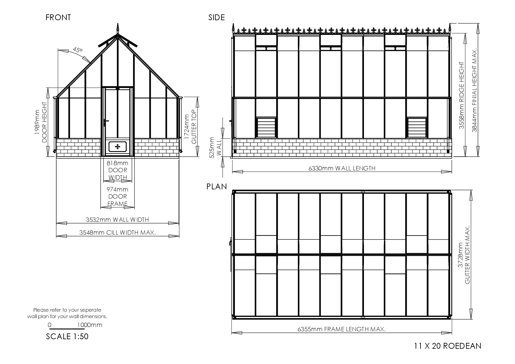 Instructions file 11 x 20 Roedean Dimensions