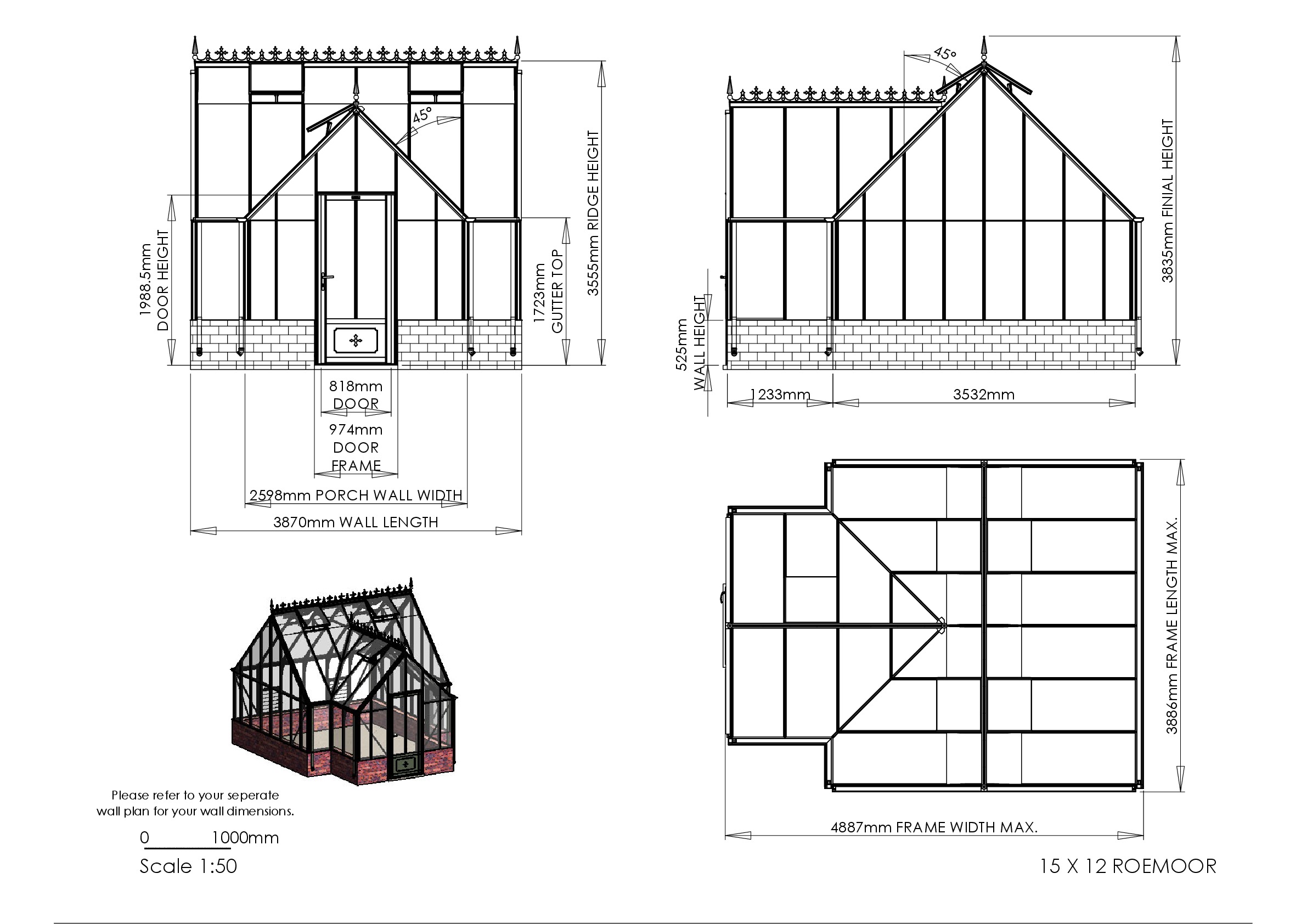 Instructions file 15 x 12 Roemoor Dimensions