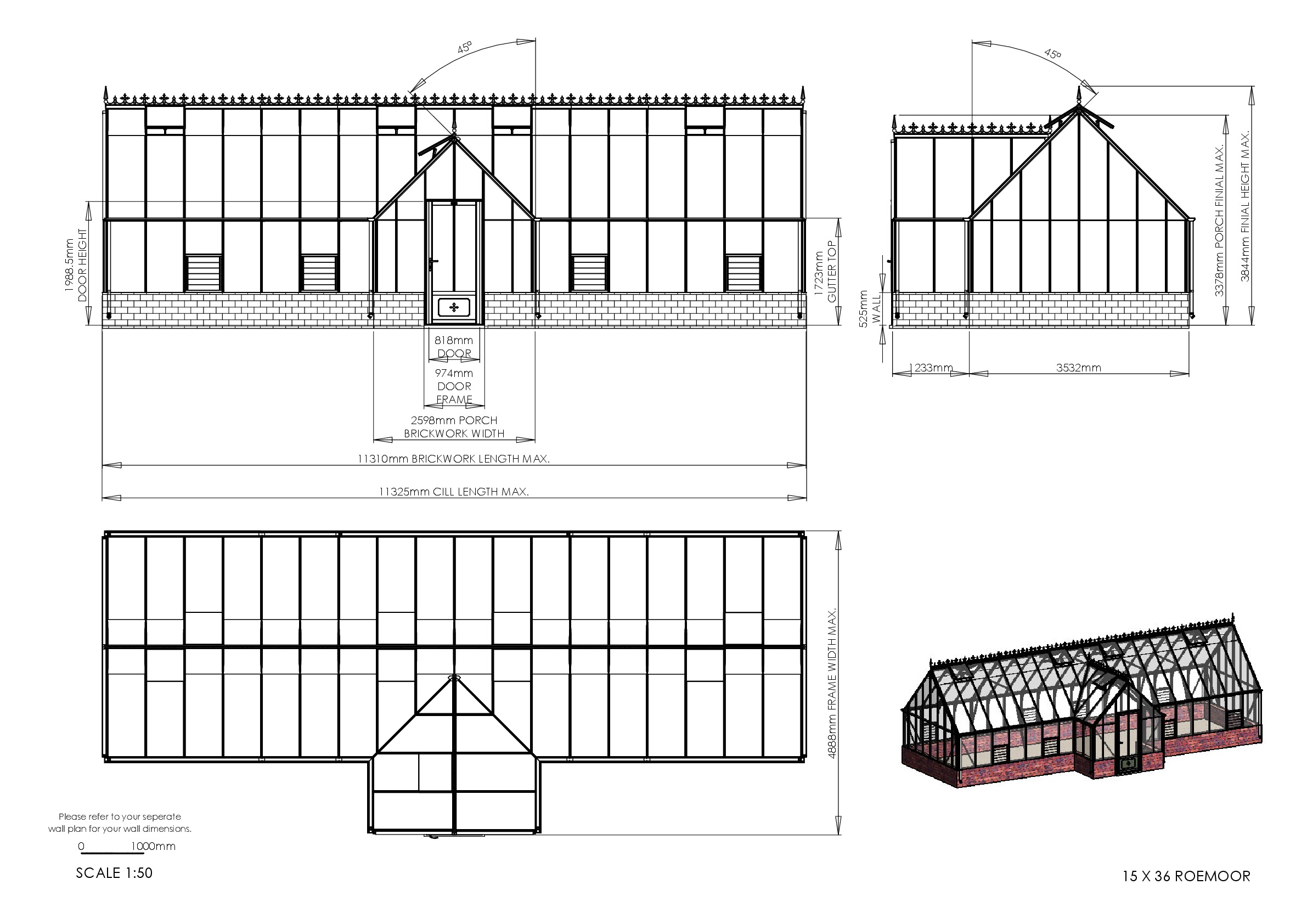 Instructions file 15 x 36 Roemoor Dimensions