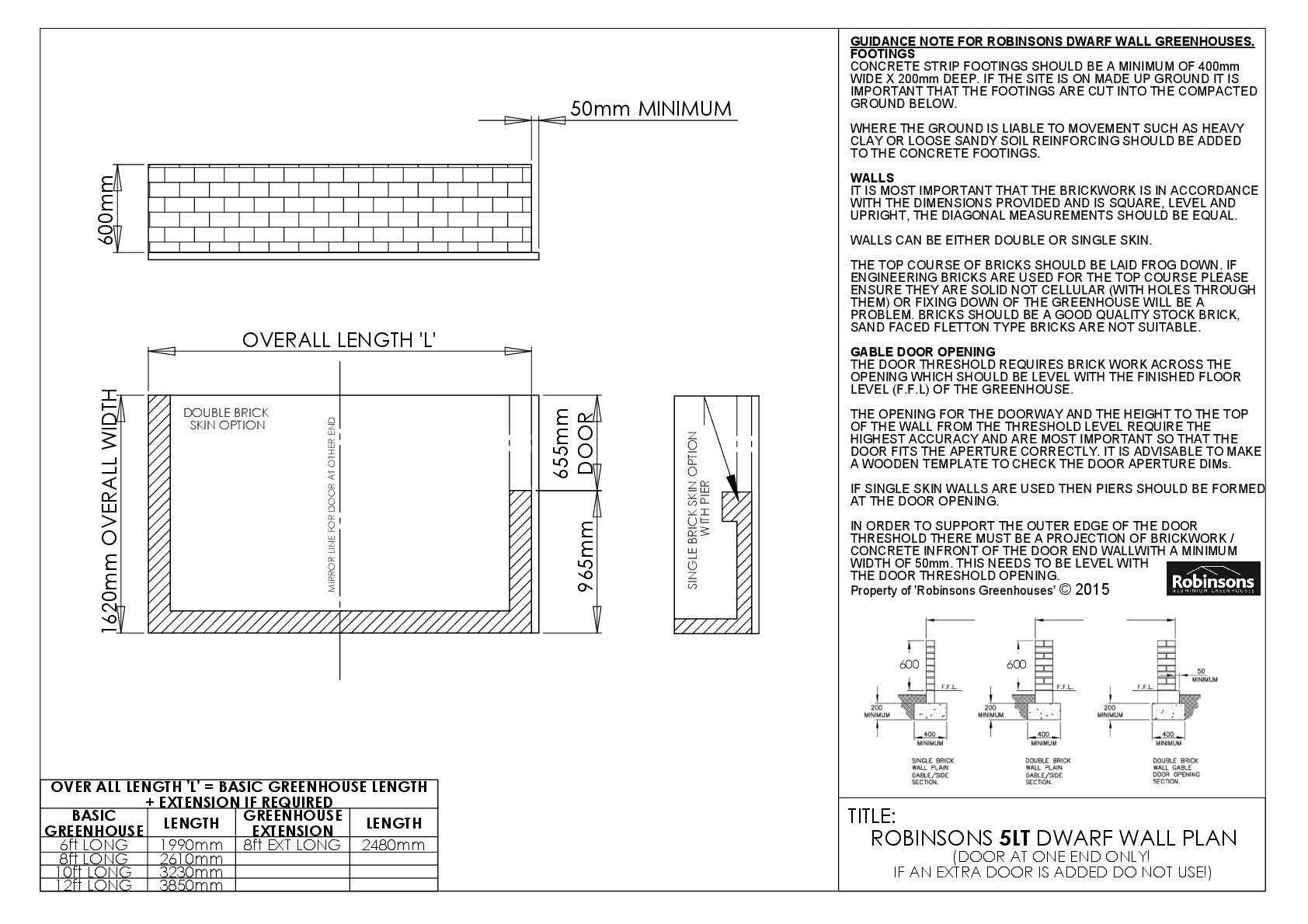 Instructions file 5LT LEAN-TO DWARF WALL PLAN