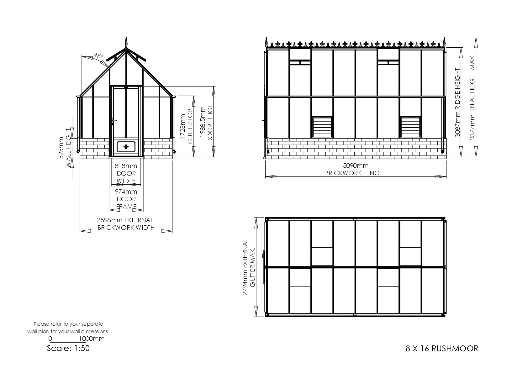Instructions file 8 x 16 Rushmoor Dimensions