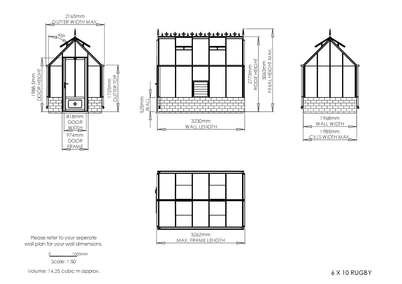 Instructions file 6 x 10 Rugby Dimensions