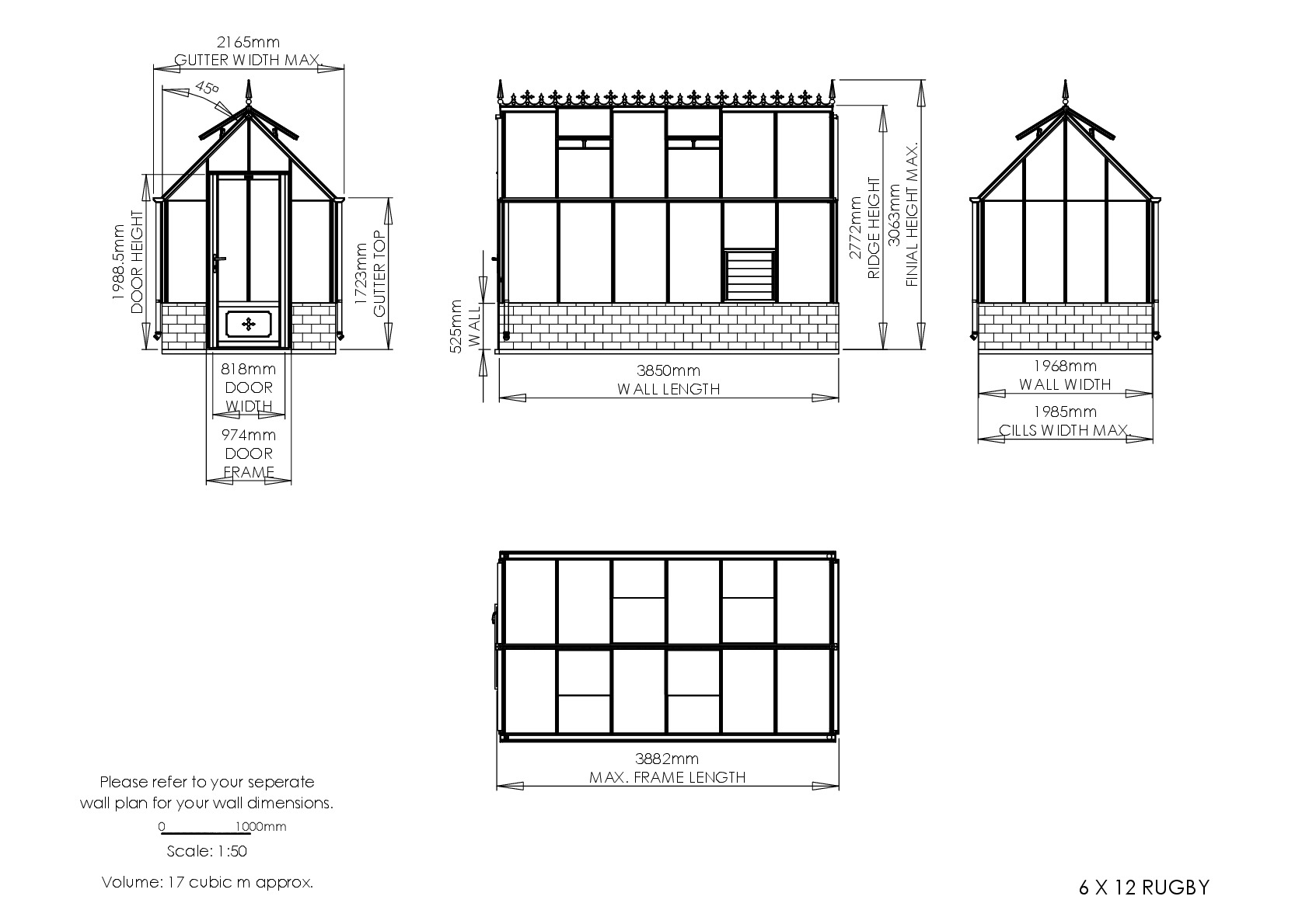 Instructions file 6 x 12 Rugby Dimensions