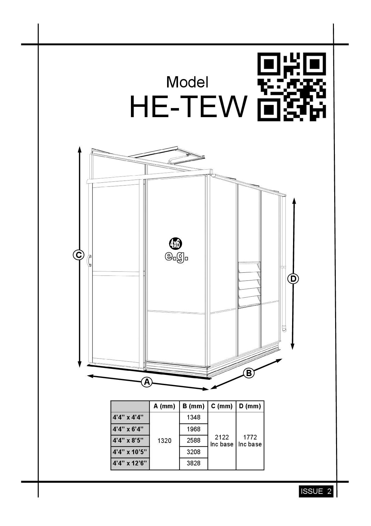 Instructions file Tewkesbury Hercules 4' deep Lean-to Instruction Manual (HE-TEW)