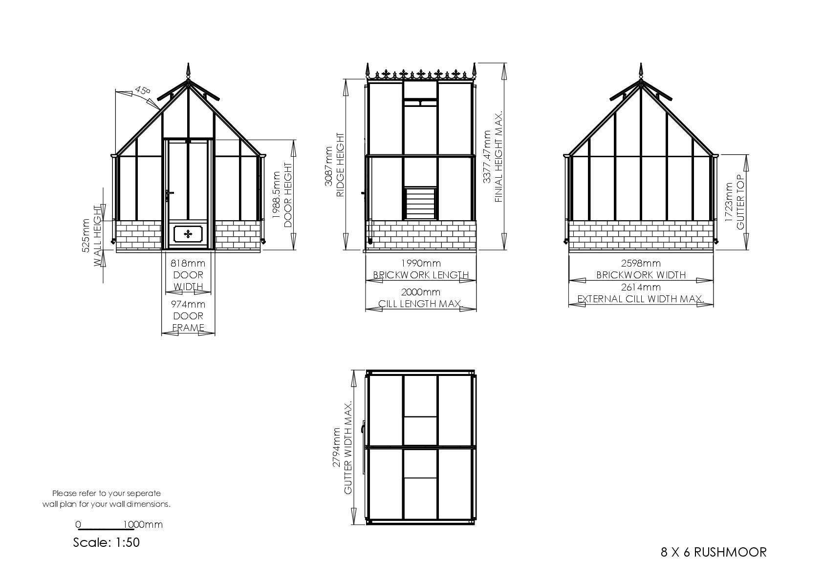 Instructions file 8 x 6 Rushmoor Dimensions