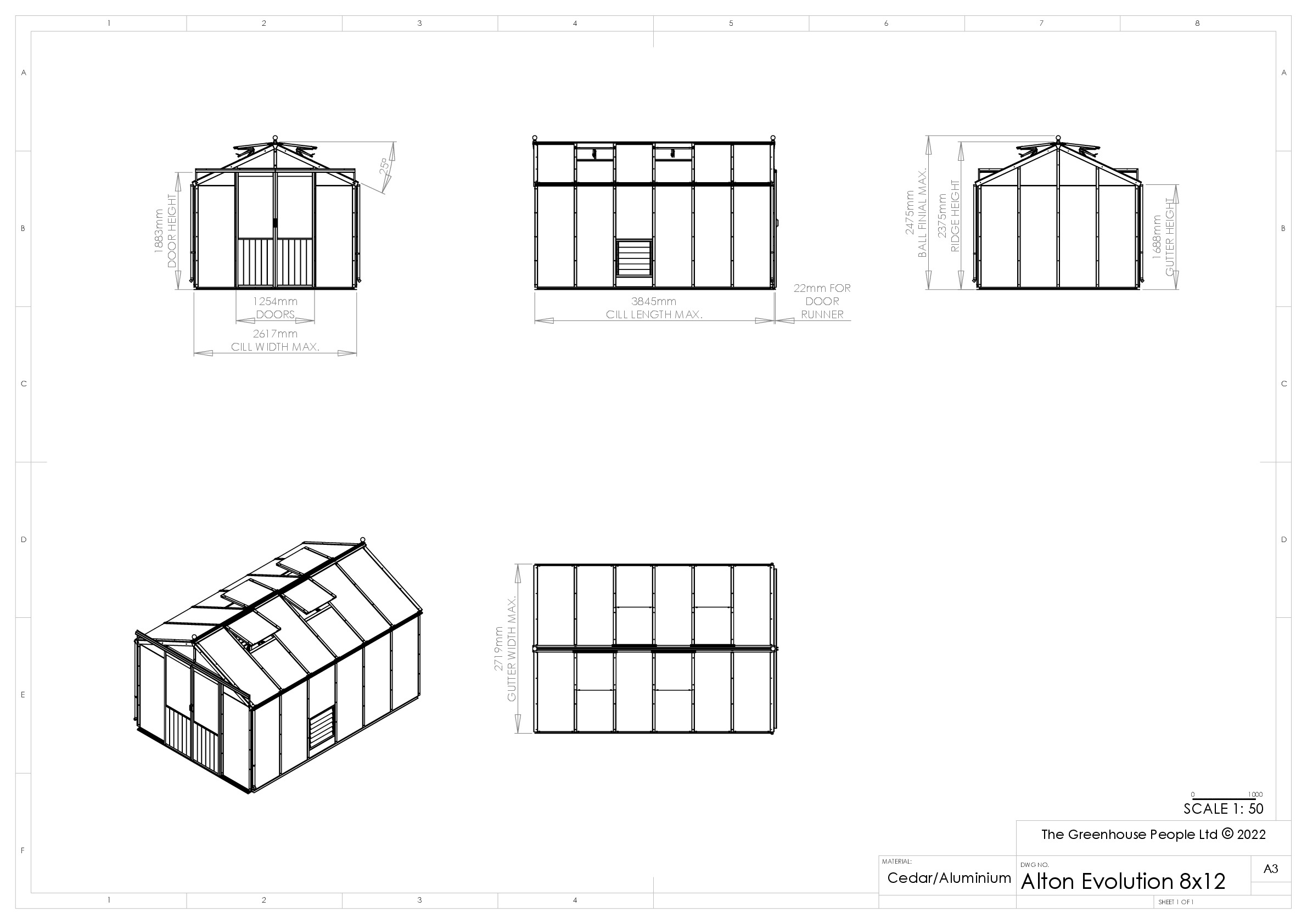 Instructions file 8 X 12 Alton Evo Dimensions	