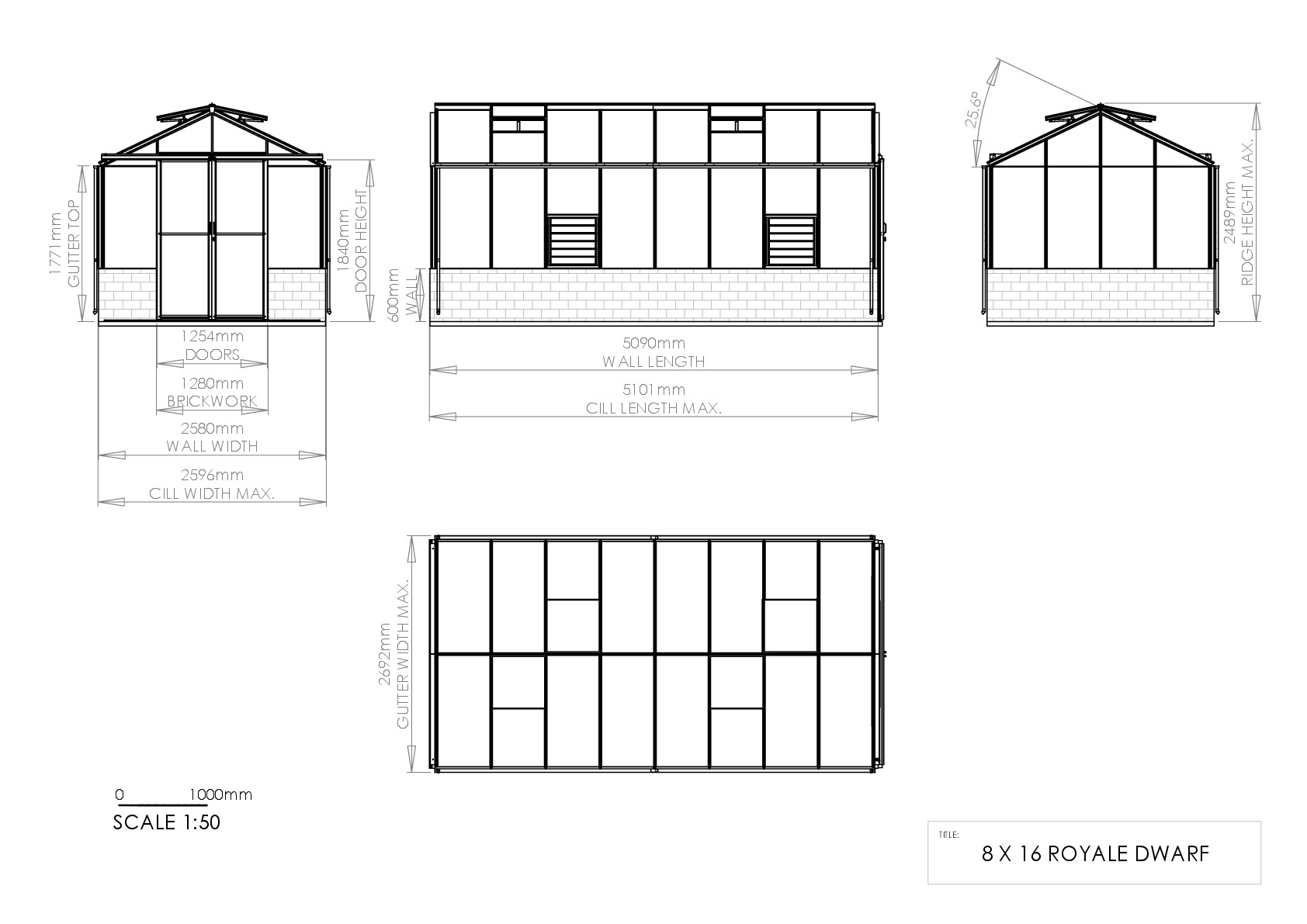 Instructions file 8 x 16 Royale Dwarf Dimensions 