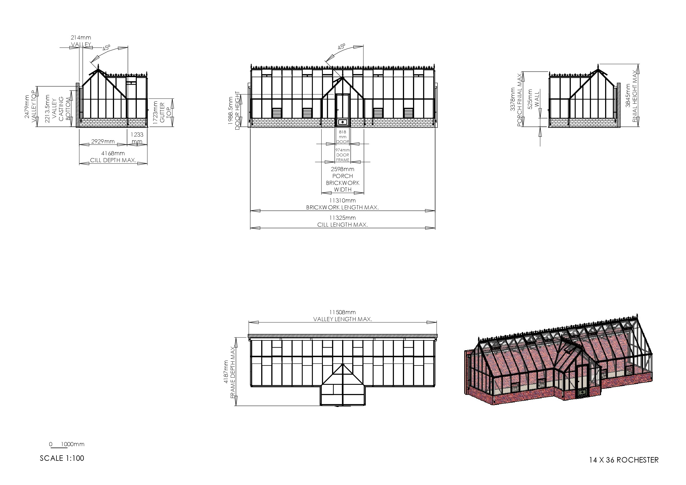 Instructions file 14 x 36 Rochester Dimensions Drawing