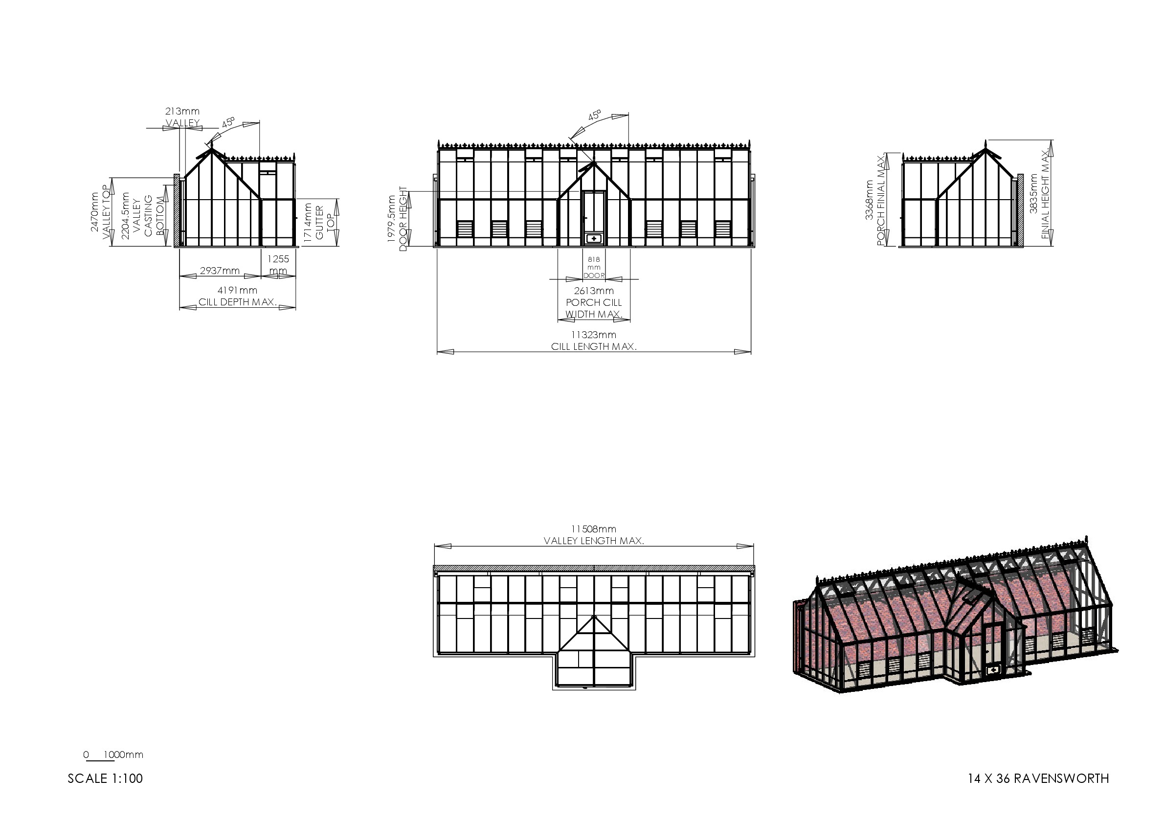 Instructions file 14 x 36 Ravensworth Dimensions Drawing