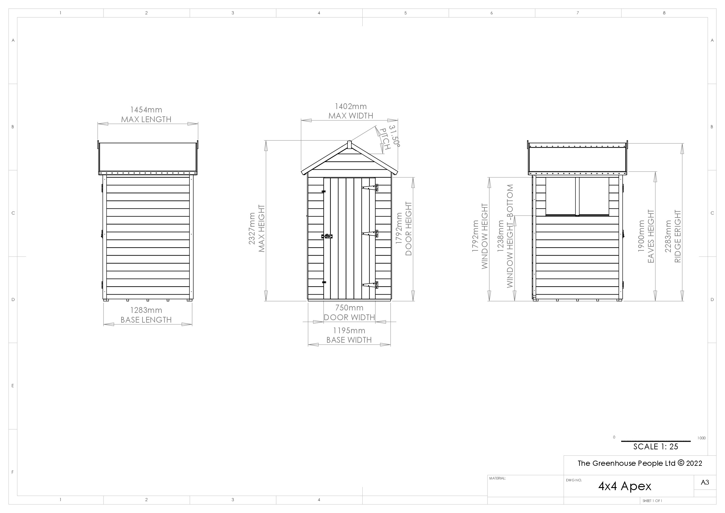 Instructions file 4 x 4 Apex Shedfast Dimensions