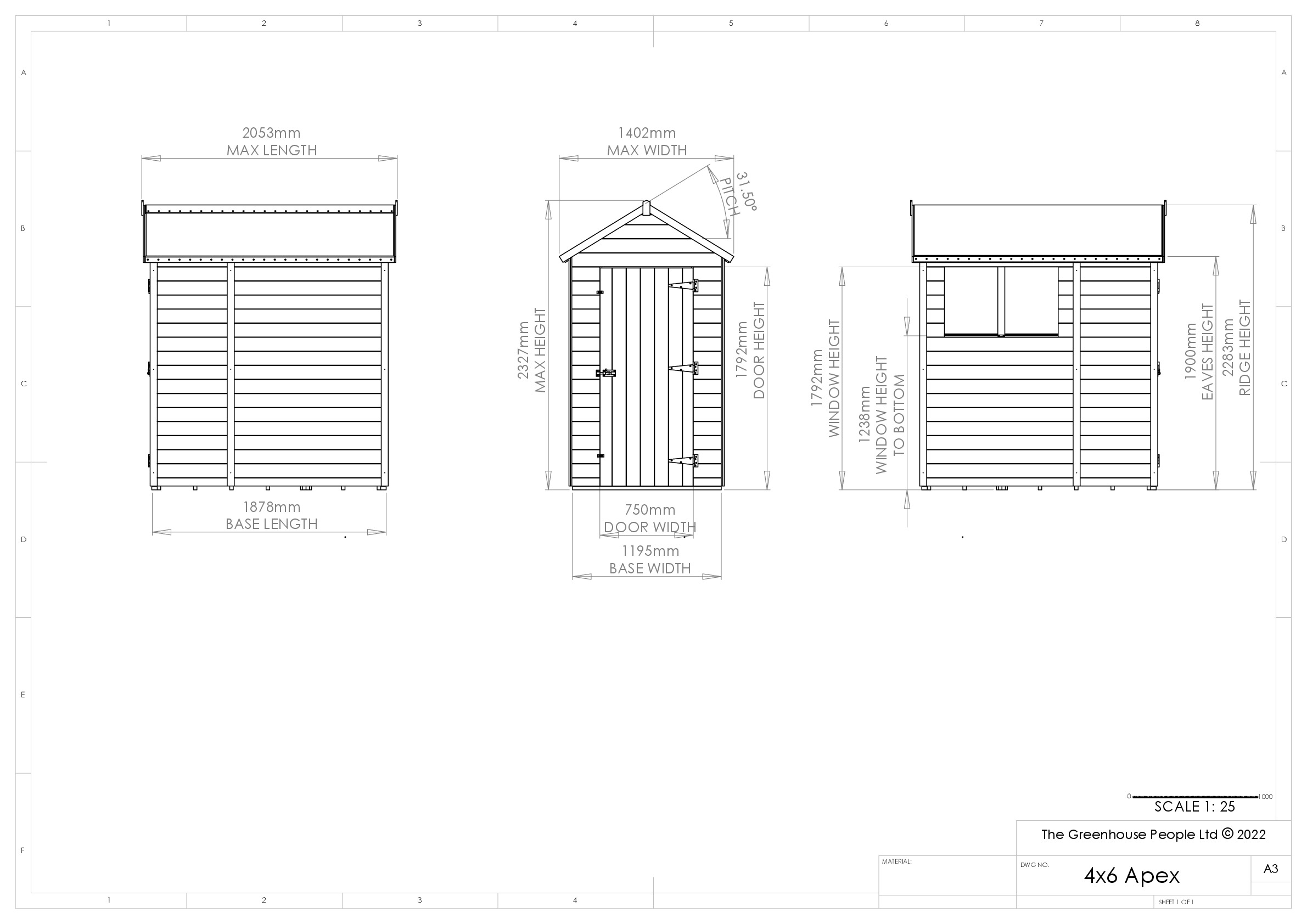 Instructions file 4 x 6 Apex Shedfast Dimensions