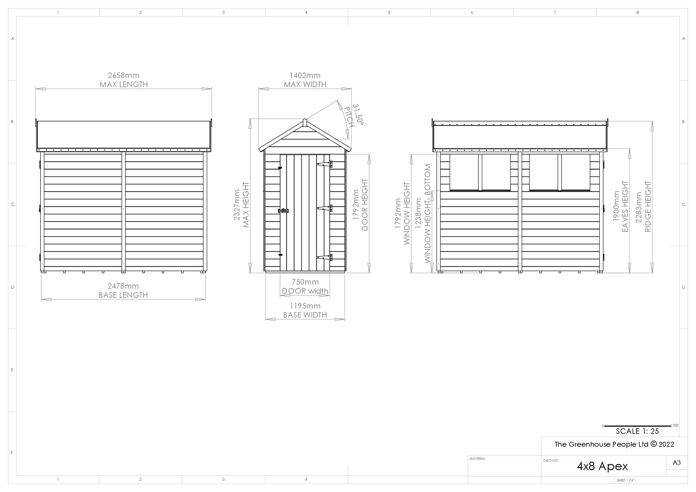 Instructions file 4 x 8 Apex Shedfast Dimensions