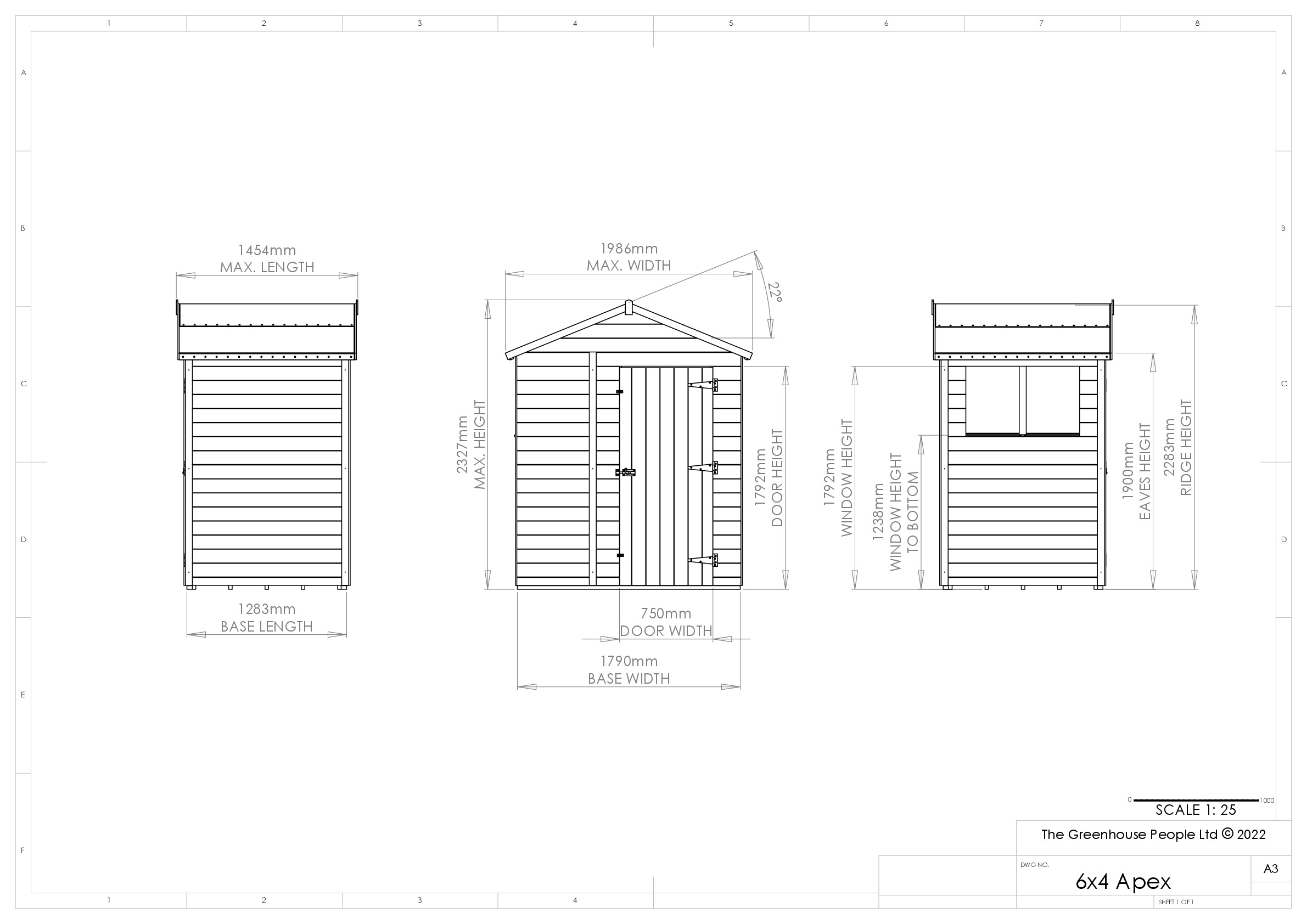 Instructions file 6 x 4 Apex Shedfast Dimensions