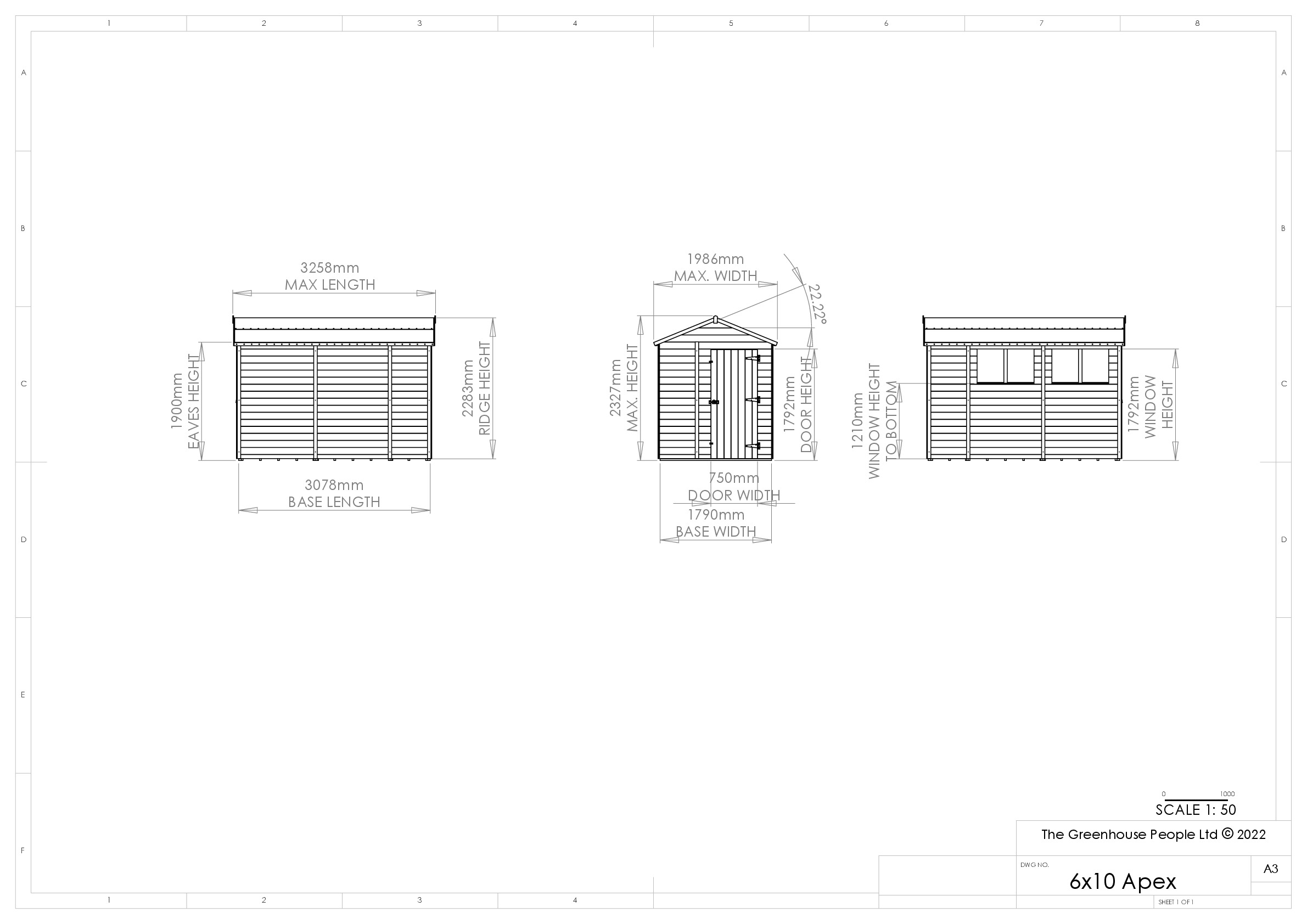 Instructions file 6 x 10 Apex Shedfast Dimensions