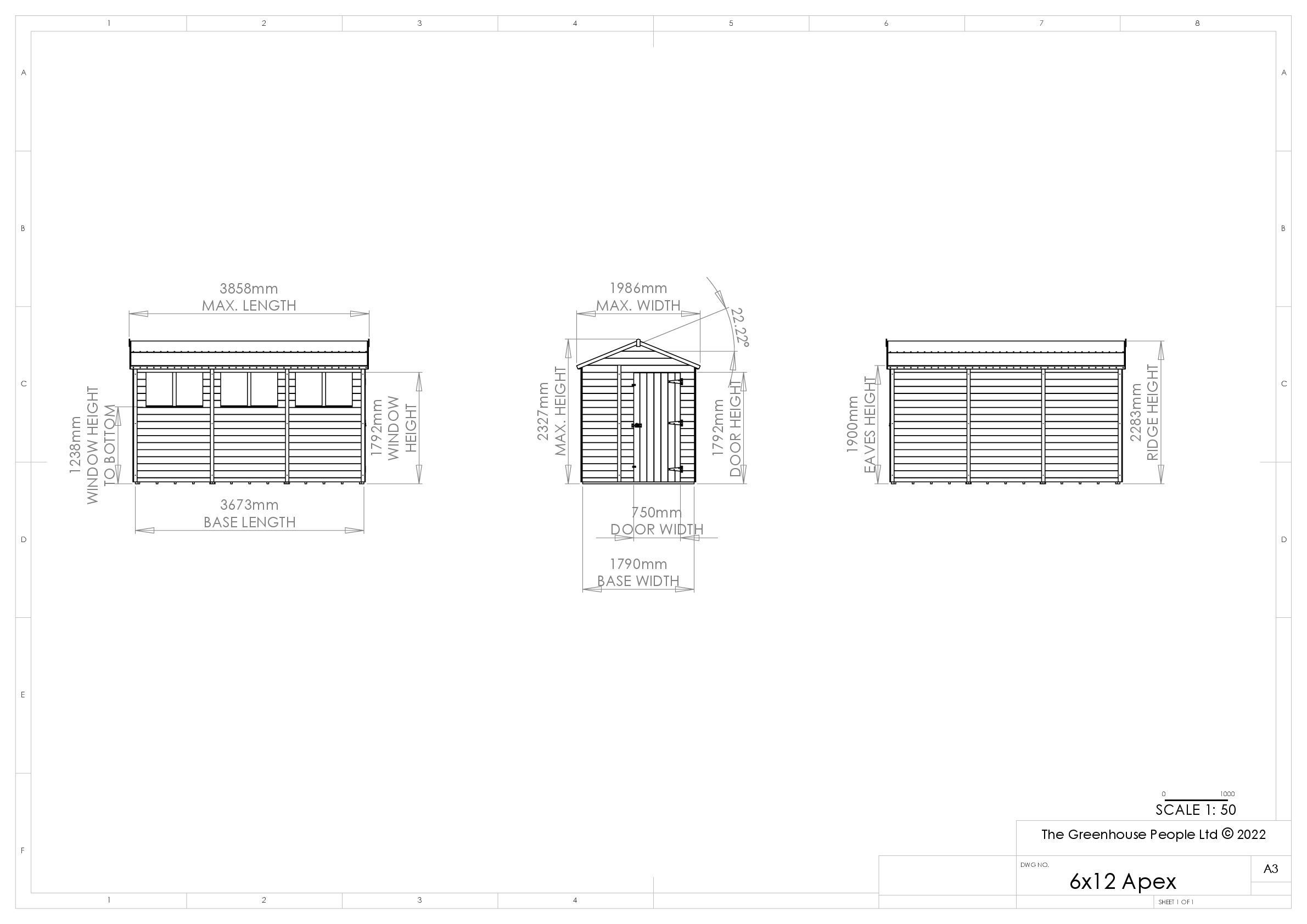 Instructions file 6 x 12 Apex Shedfast Dimensions