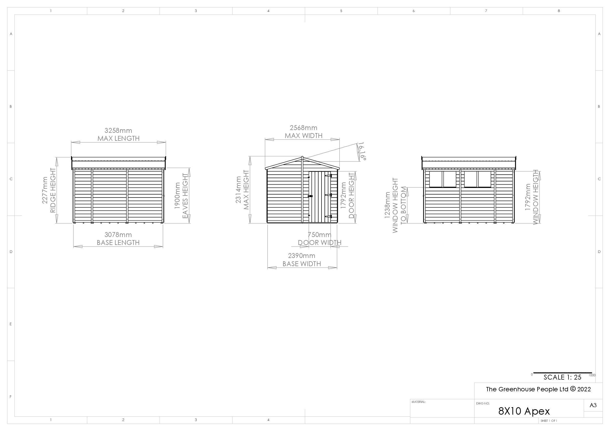Instructions file 8 x 10 Apex Shedfast Dimensions