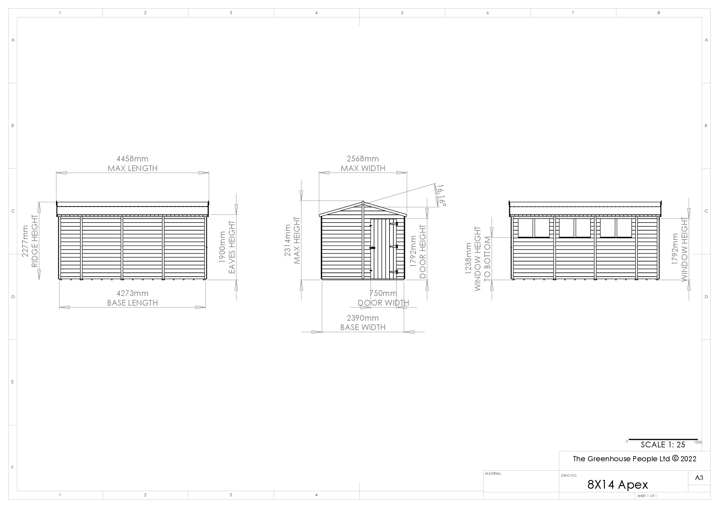 Instructions file 8 x 14 Apex Shedfast Dimensions