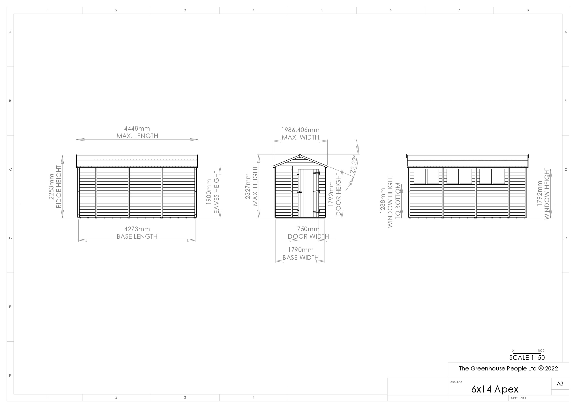 Instructions file 6 x 14 Apex Shedfast Dimensions