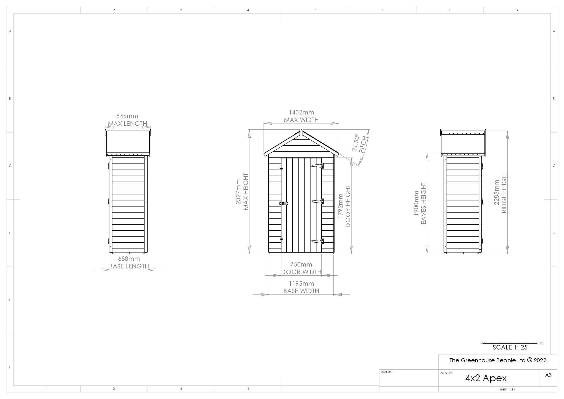 Instructions file 4 x 2 Apex Shedfast Dimensions