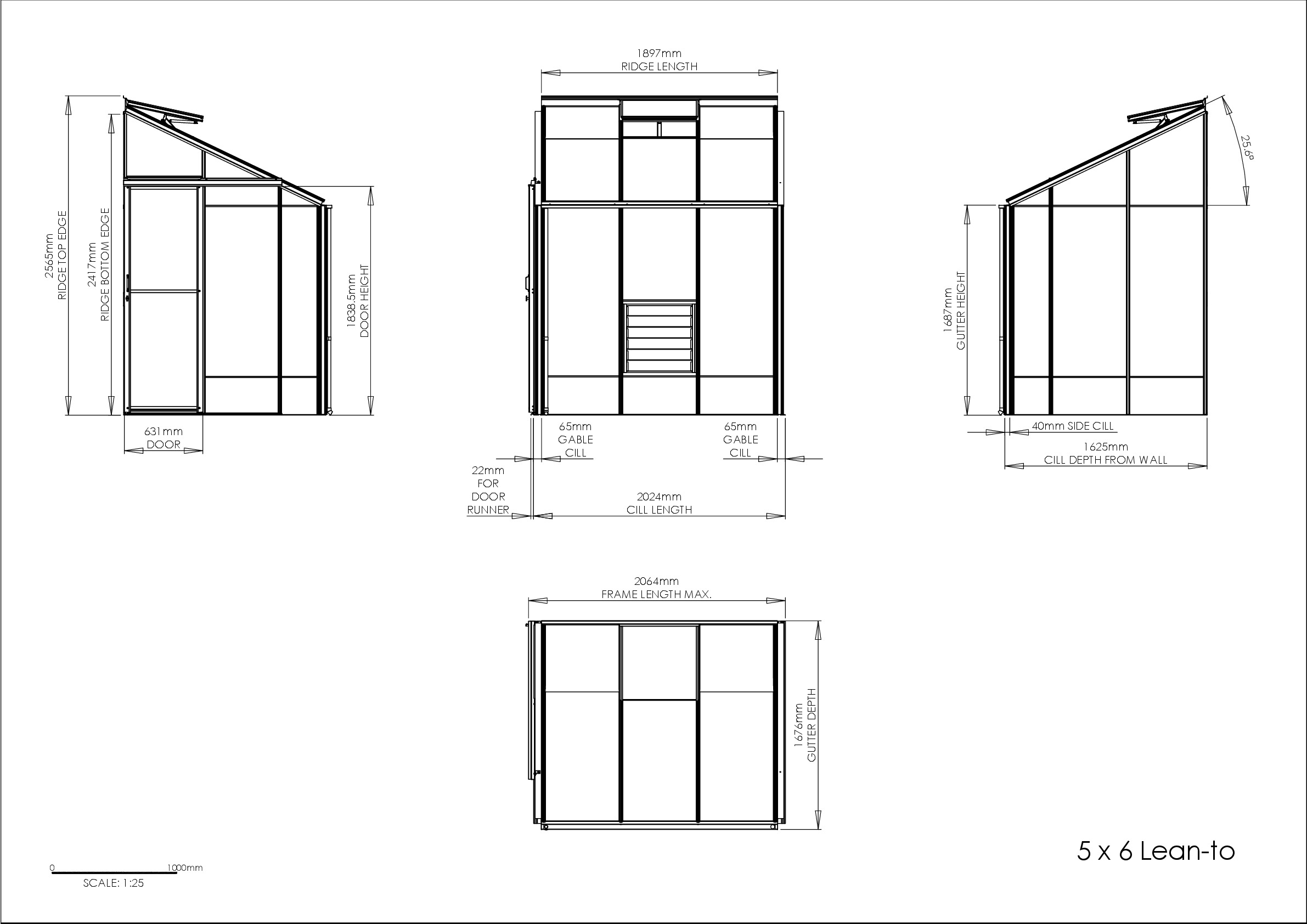 Instructions file 5 x 6 Lean-to Dimensions