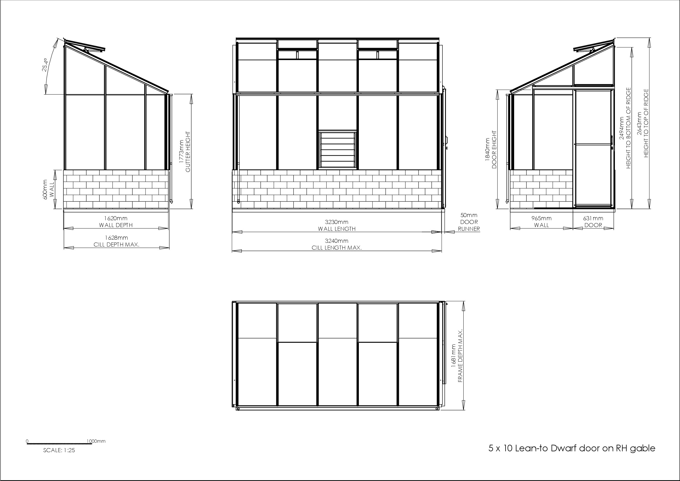 Instructions file 5lt x 10 DWARF dimensions door on RH gable	