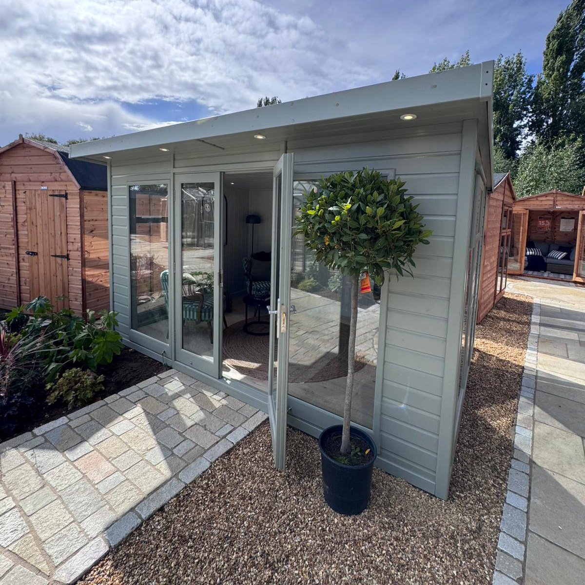 Pent Garden Room 8ft Deep from the Greenhouse People fully insulated Garden Building