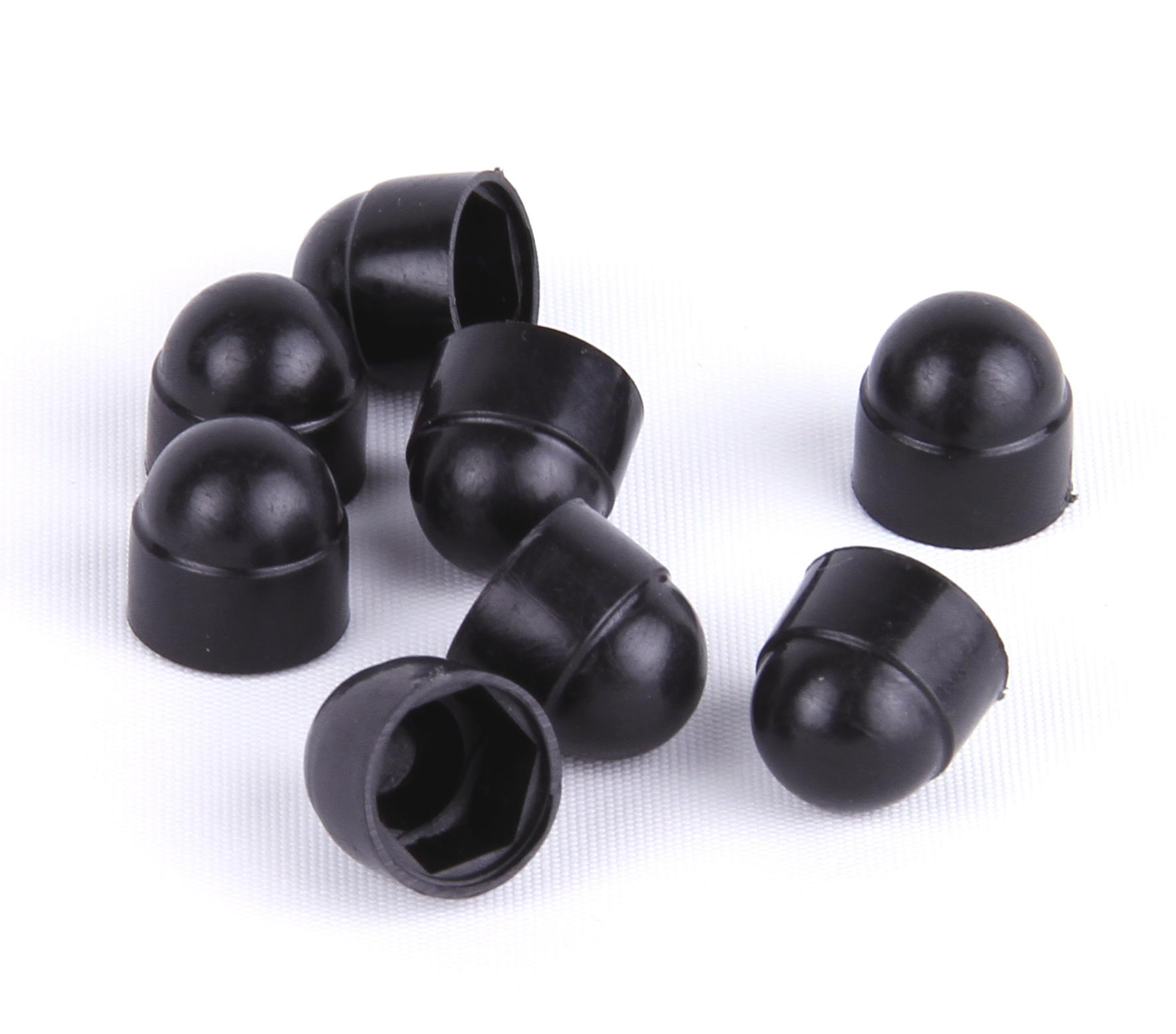 100 x Black nut caps