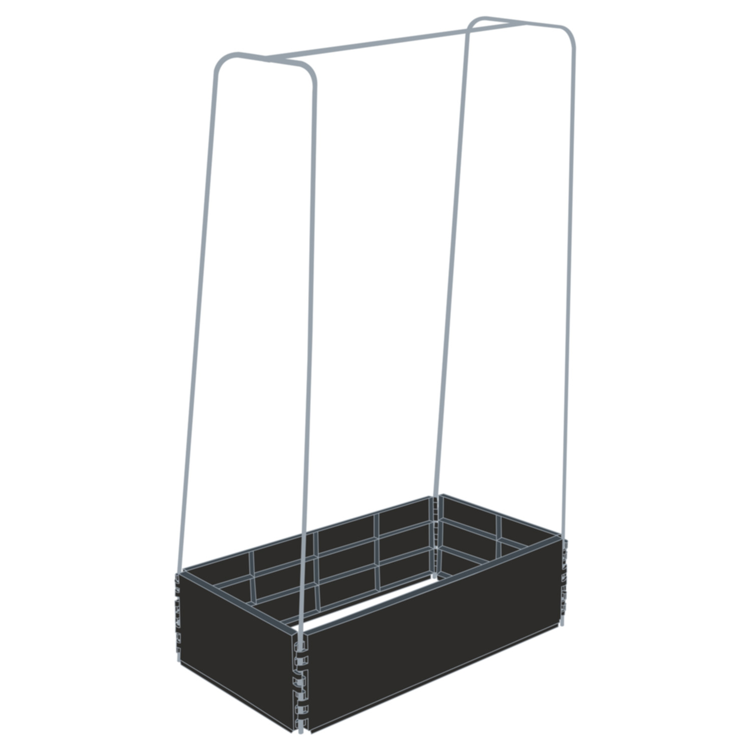 Mini Grow bed 3ft x 20" with crop support frame