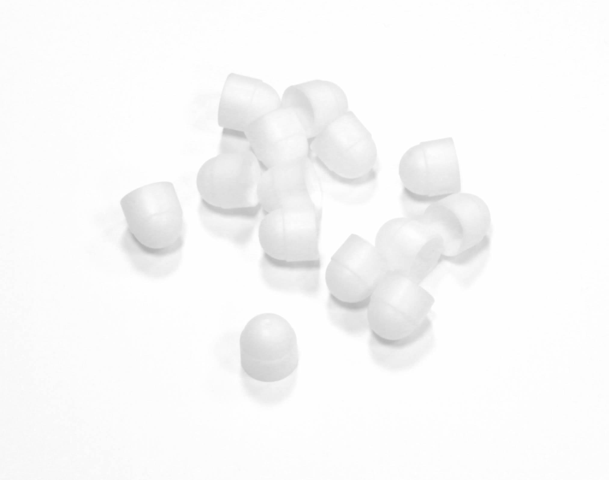 50 x White nut caps