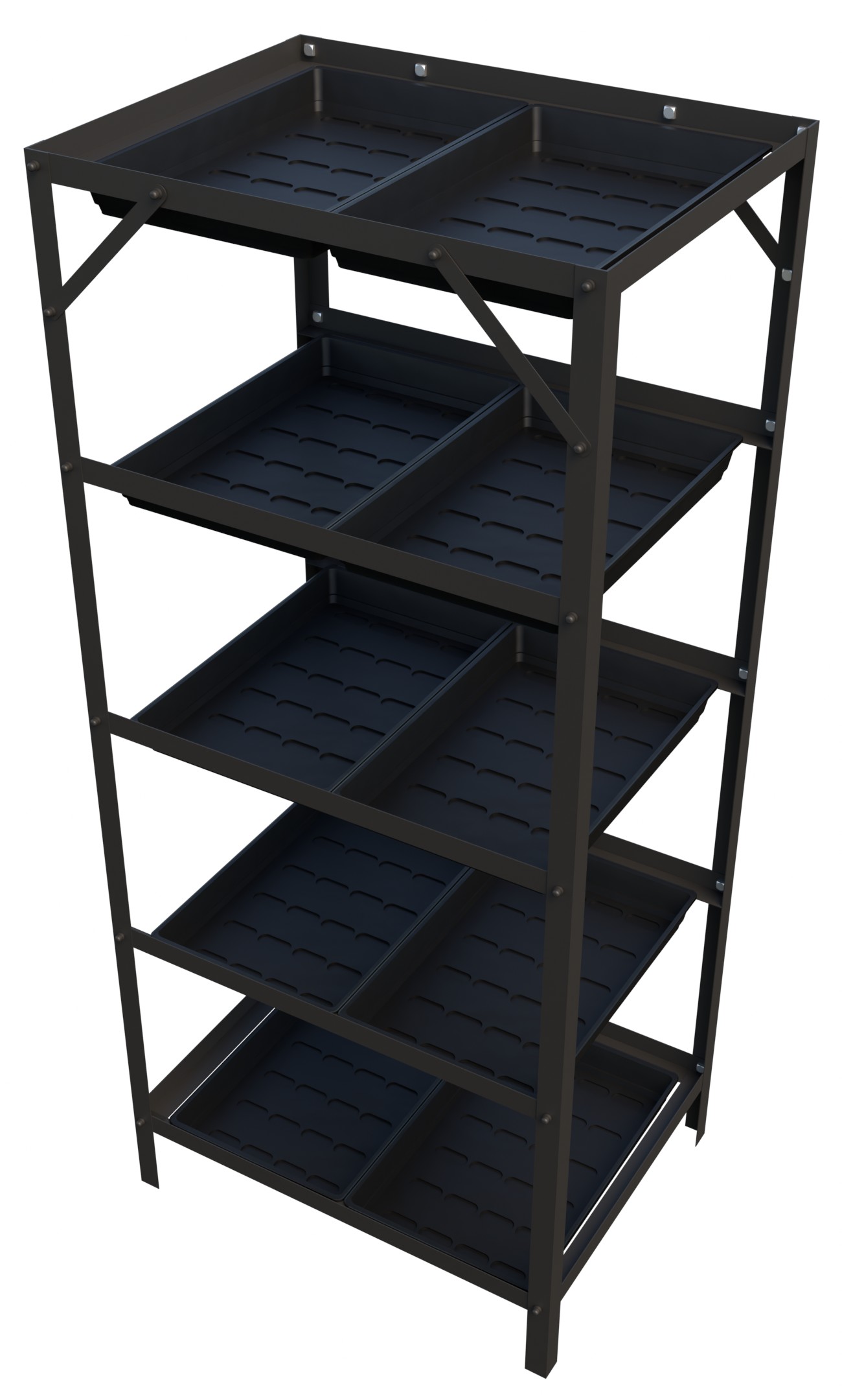 10 Tray Seed Rack Black