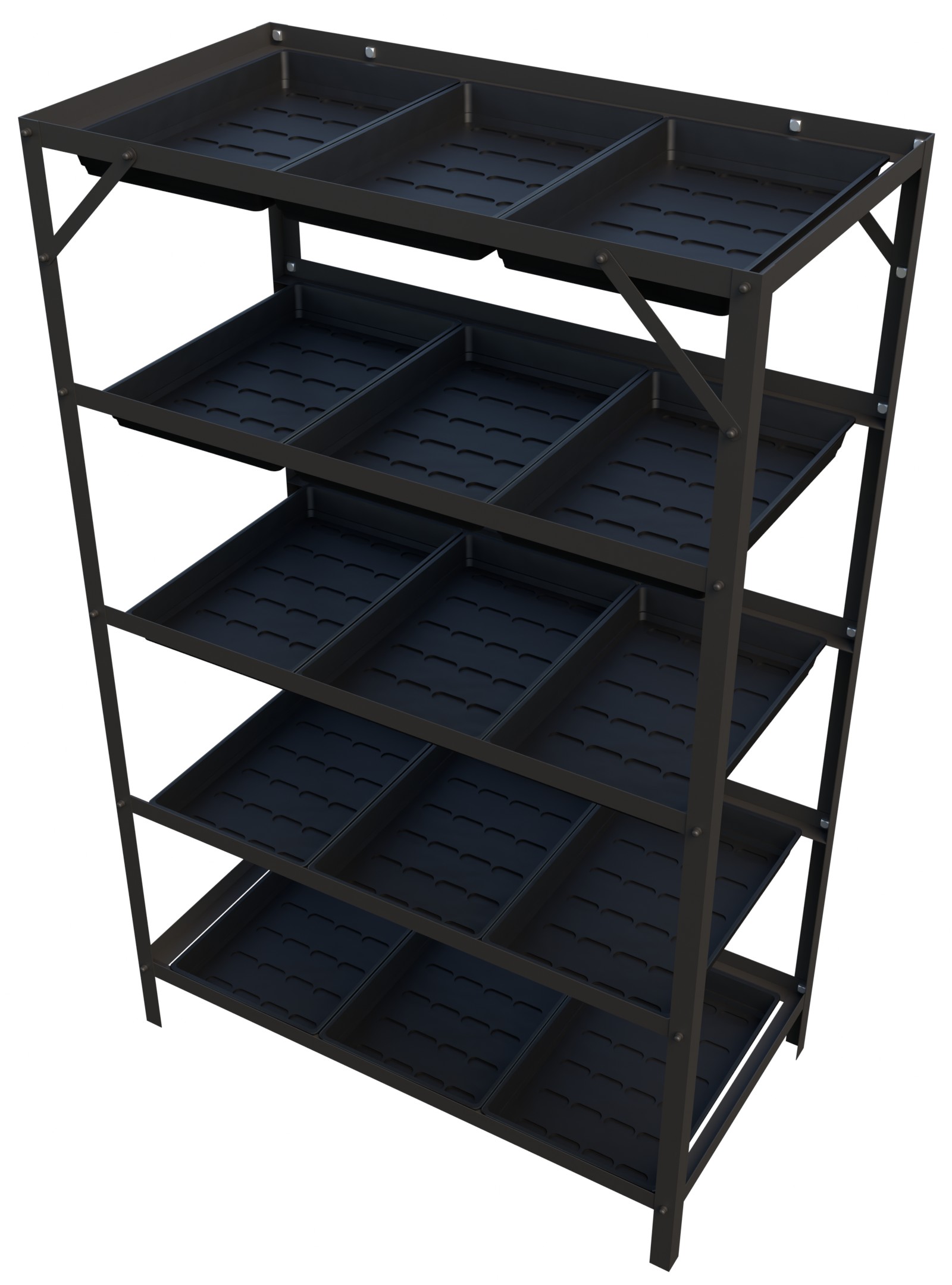 15 Tray Seed Rack Black