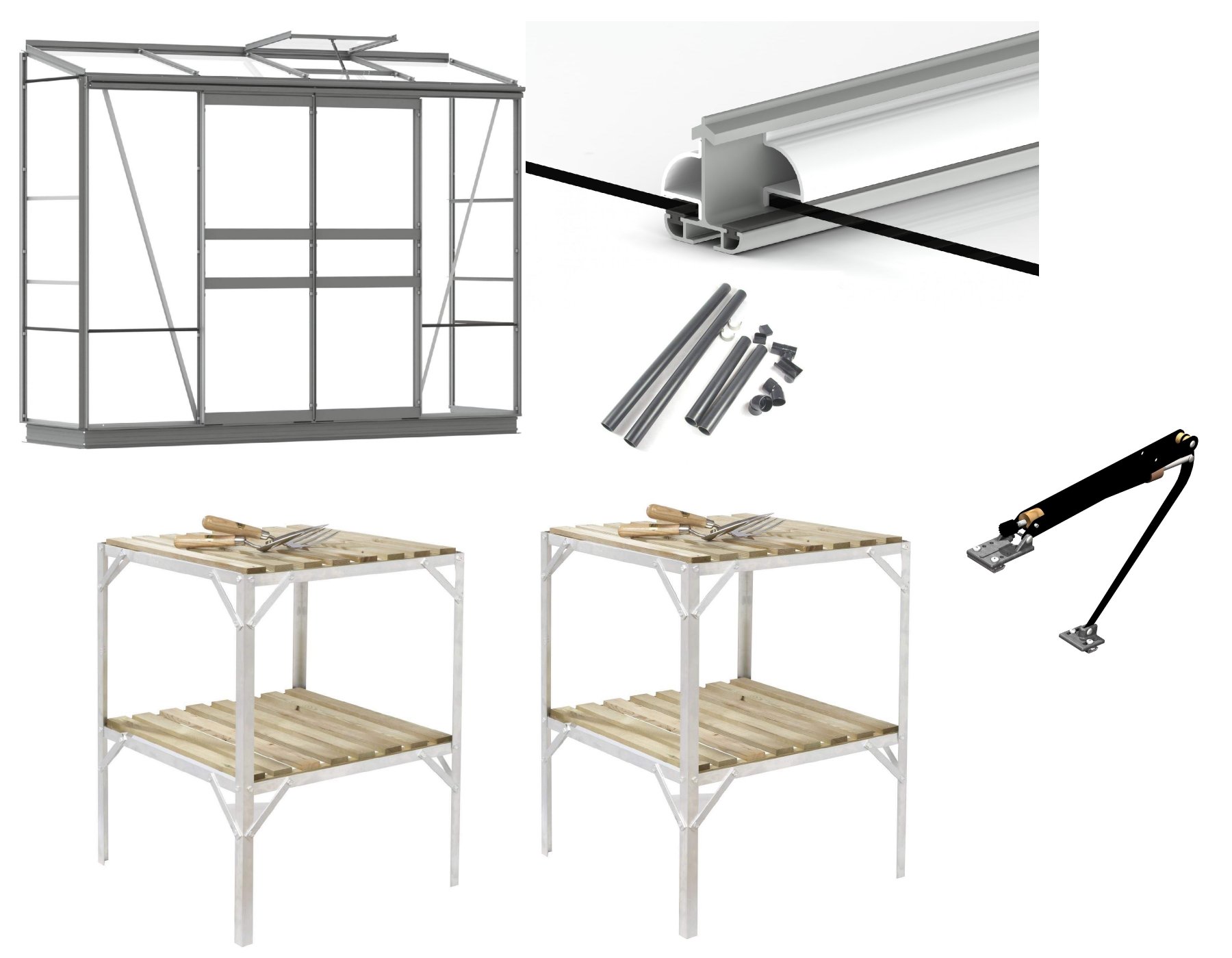 Mini Lean-to 2x8, with Mill finish. Ultimate Package 2019