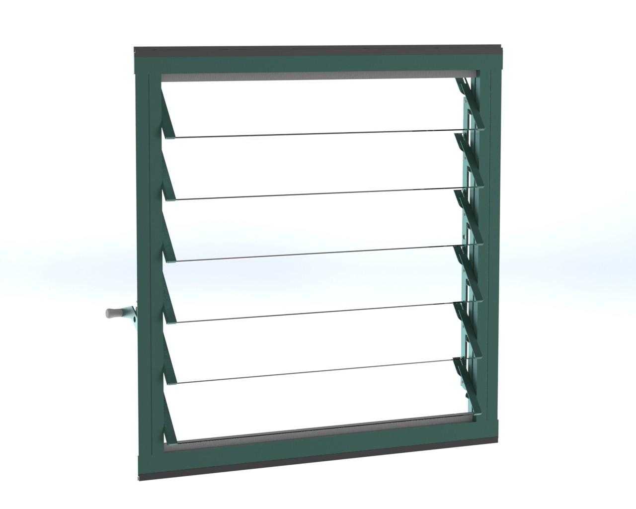 6 Slat Louvre Green