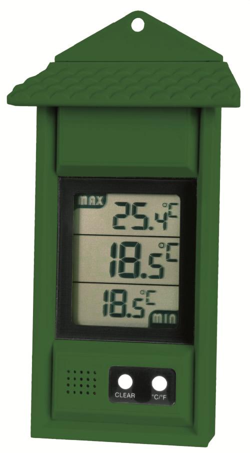 Greenhouse Thermometer with max/min function Green