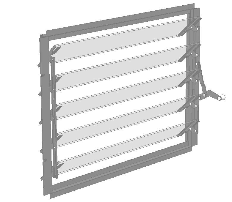 Louvre plain aluminium